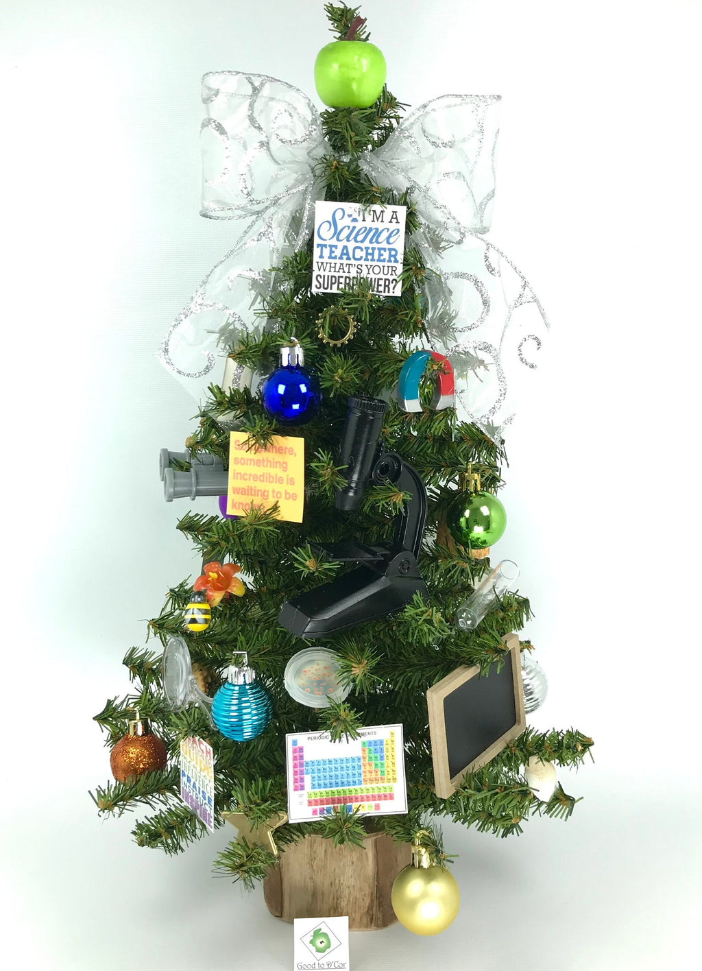School Science Teacher Themed 18" Christmas Tree