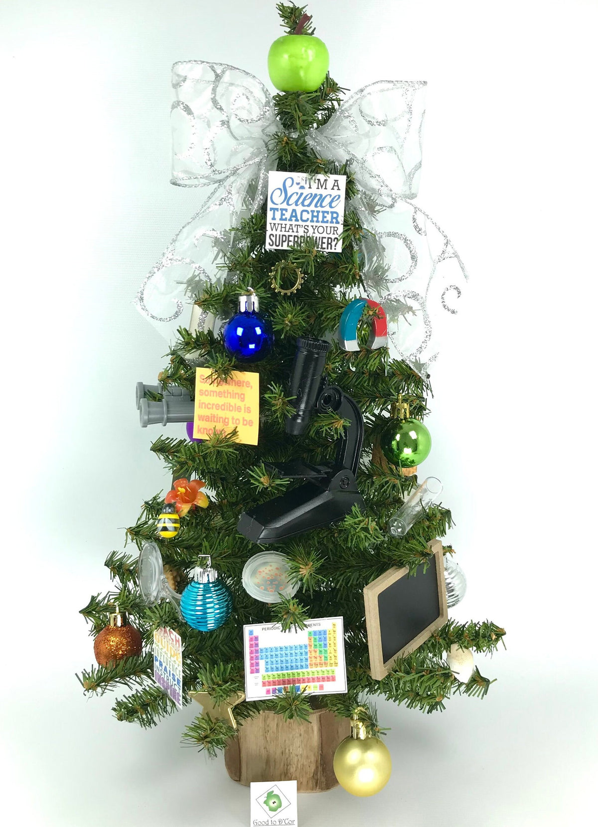 School Science Teacher Themed 18" Christmas Tree