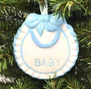 Baby Bib Ceramic Ornament