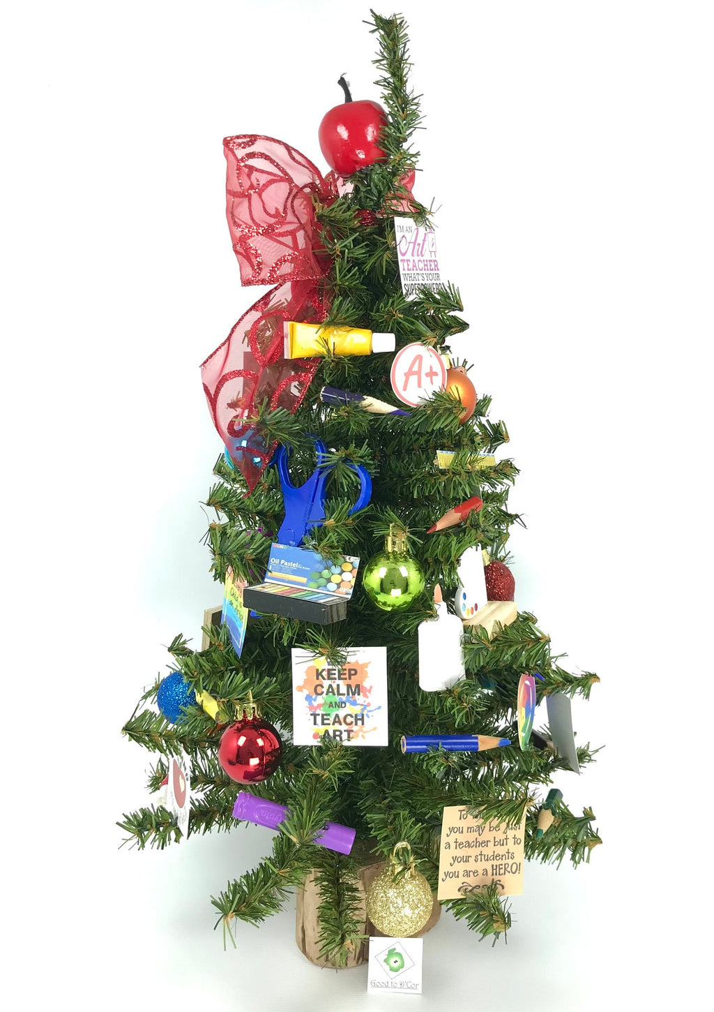 School Art Teacher Themed 18" Christmas Tree