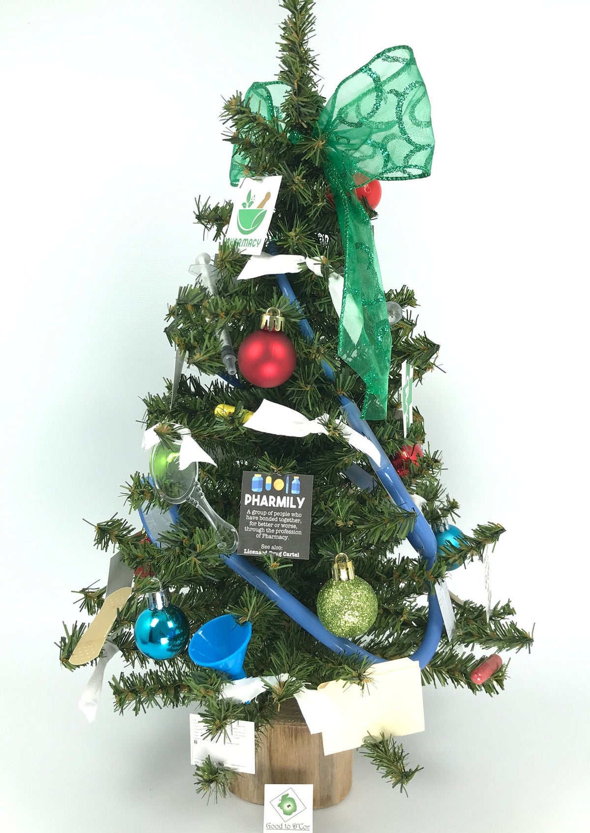 Pharmacist / Pharmacy Themed 18" Christmas Tree