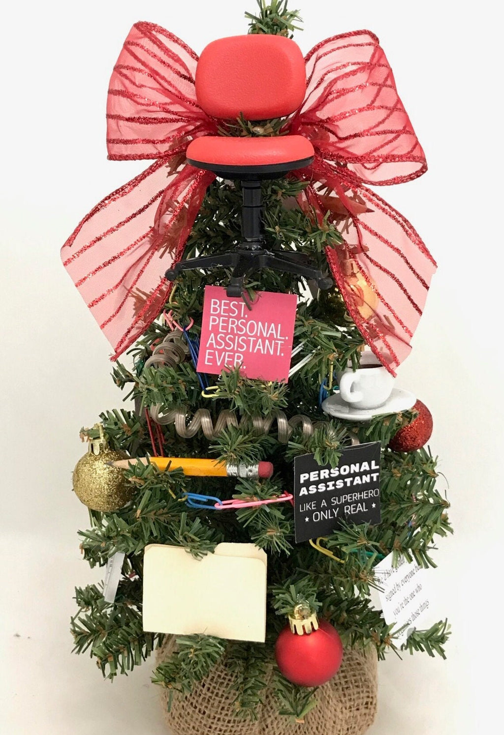Office / Personal Assistant Themed 15" Christmas Tree