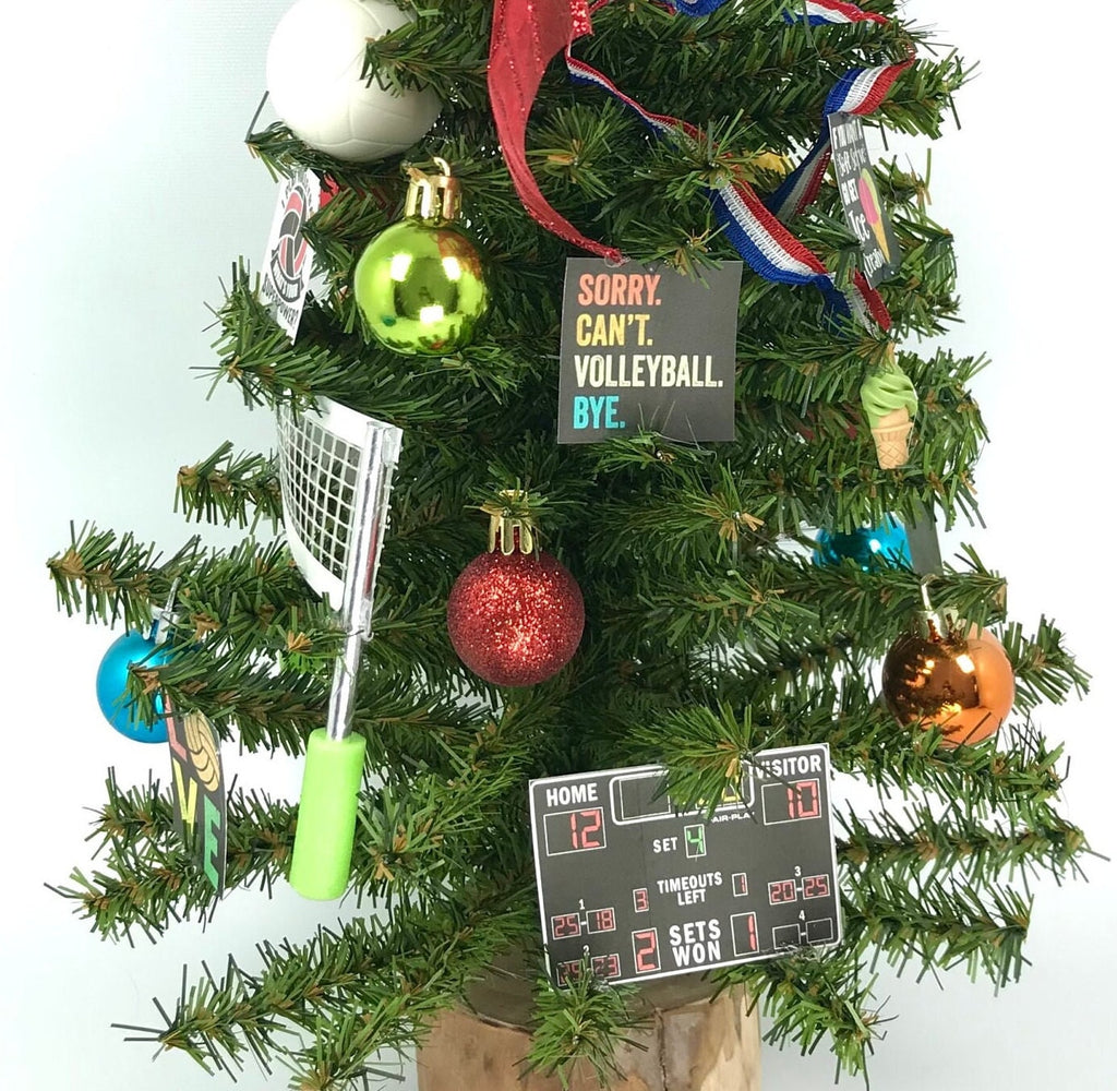 Volleyball Themed 18" Christmas Tree