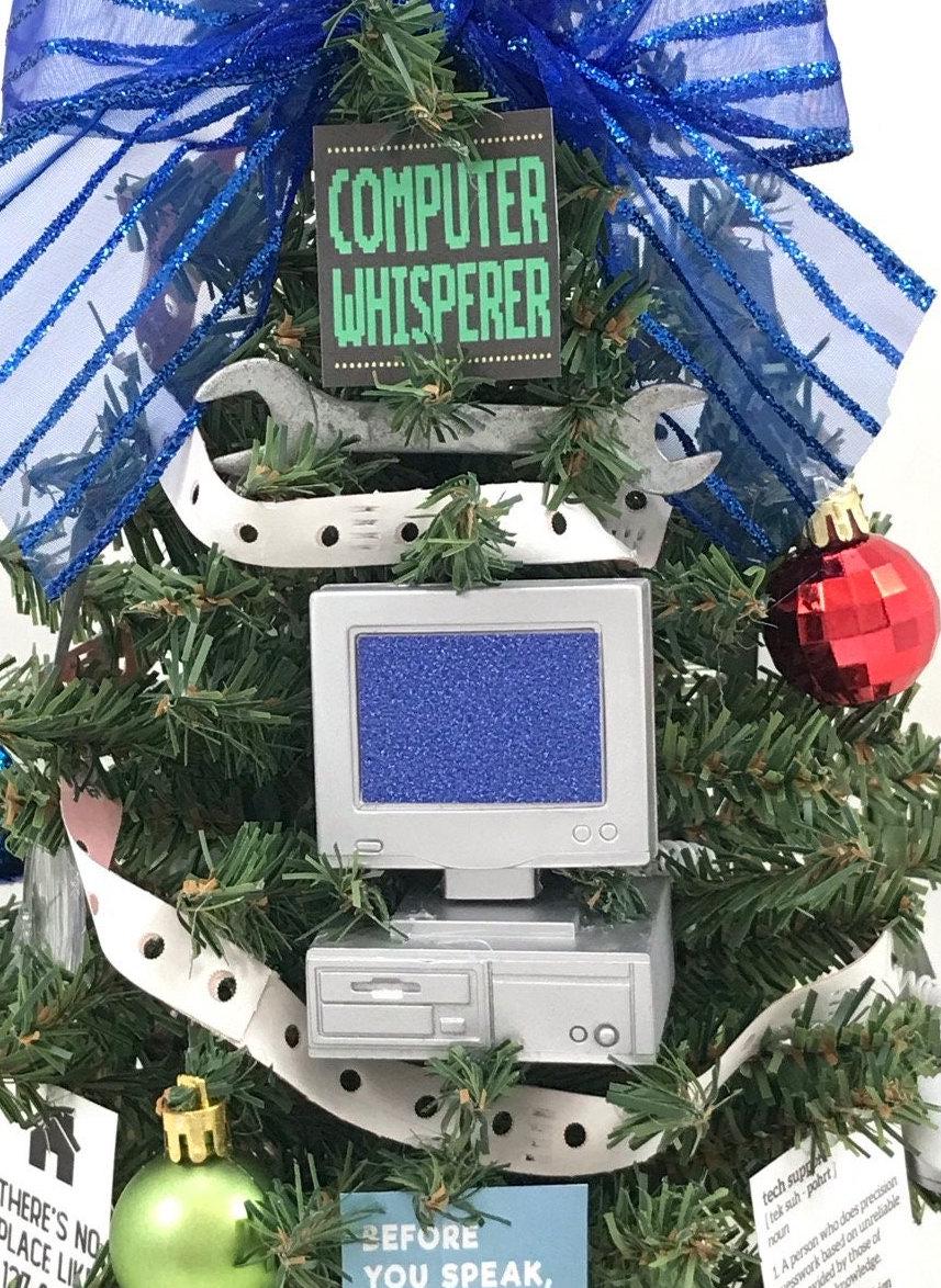 IT Support / Computer Tech Themed 18" Christmas Tree