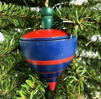 Vintage Wooden Top Ornament