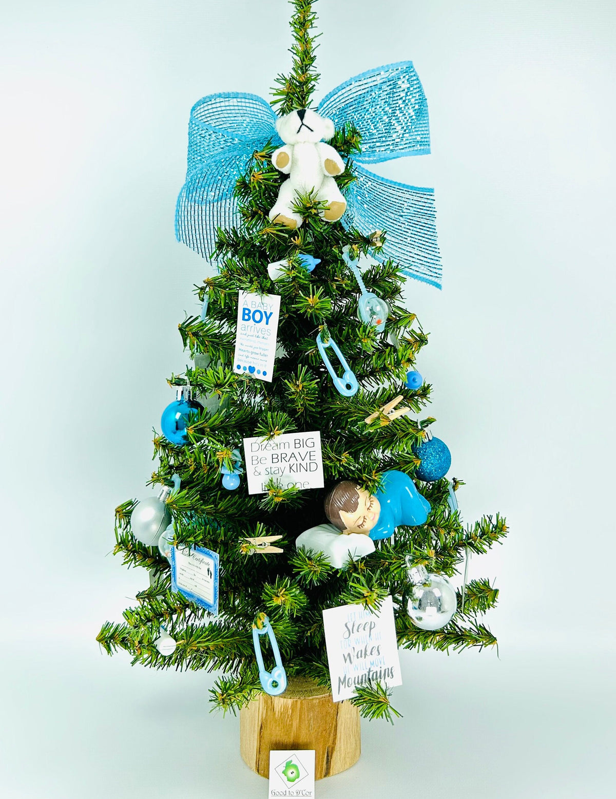Baby Boy Themed 18" Christmas Tree