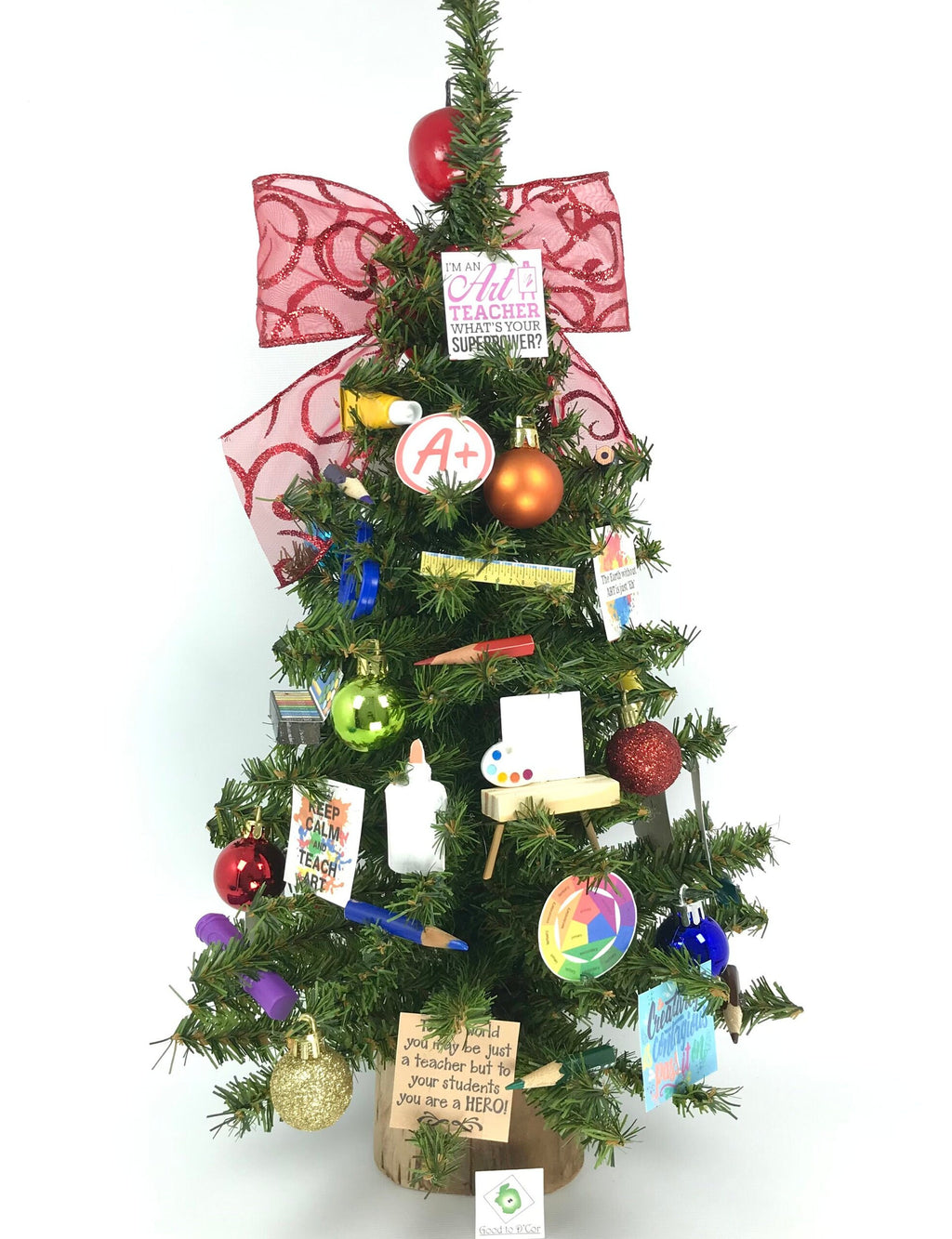 School Art Teacher Themed 18" Christmas Tree