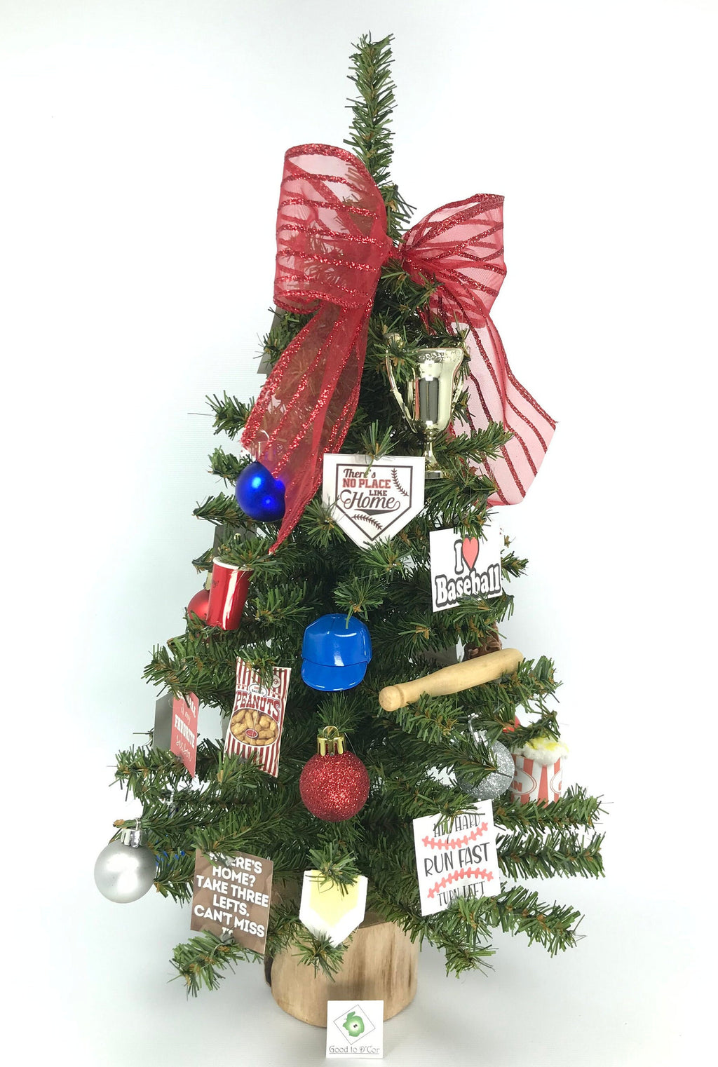 Baseball Themed 18" Christmas Tree
