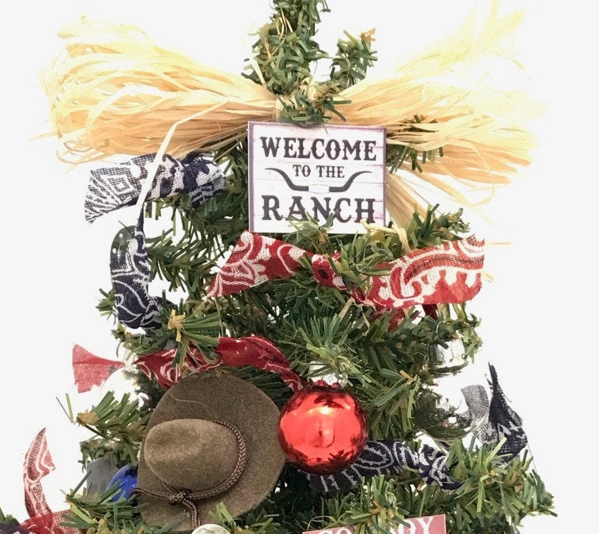 Western / Ranch / Cowboy / Cowgirl Themed 18" Christmas Tree
