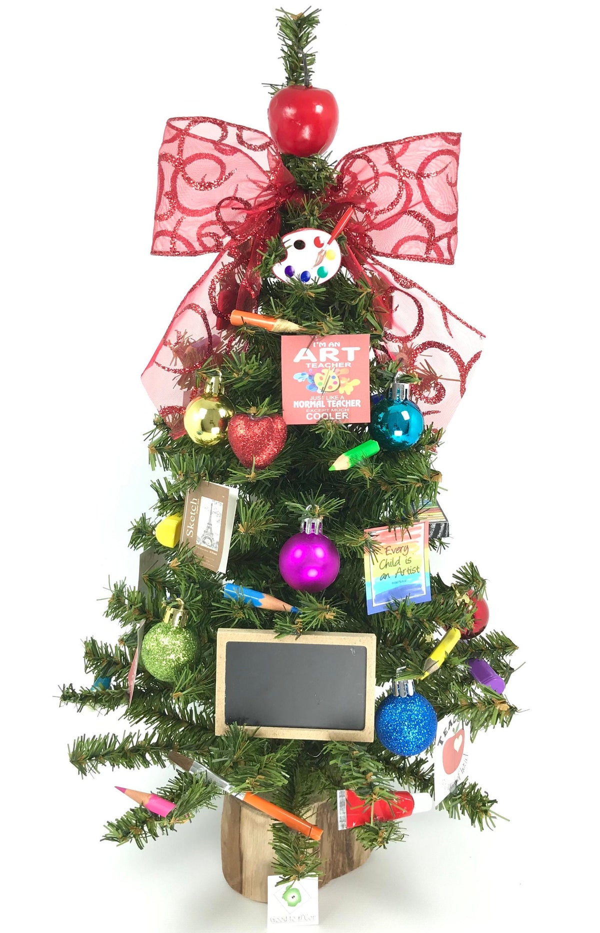 School Art Teacher Themed 18" Christmas Tree