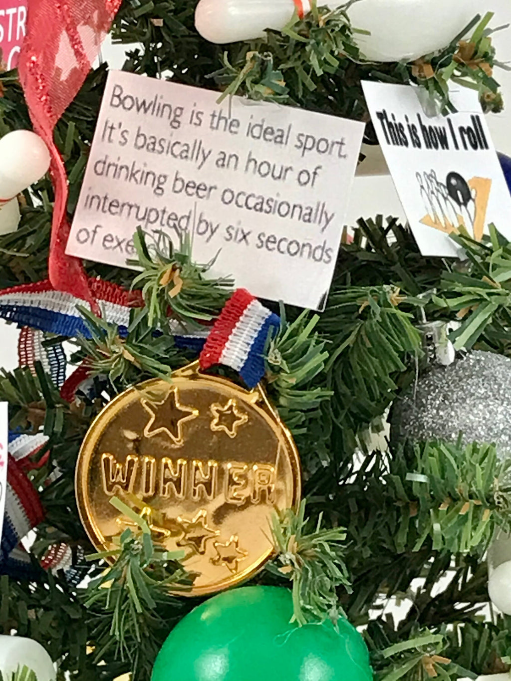 Bowling Themed 18" Christmas Tree