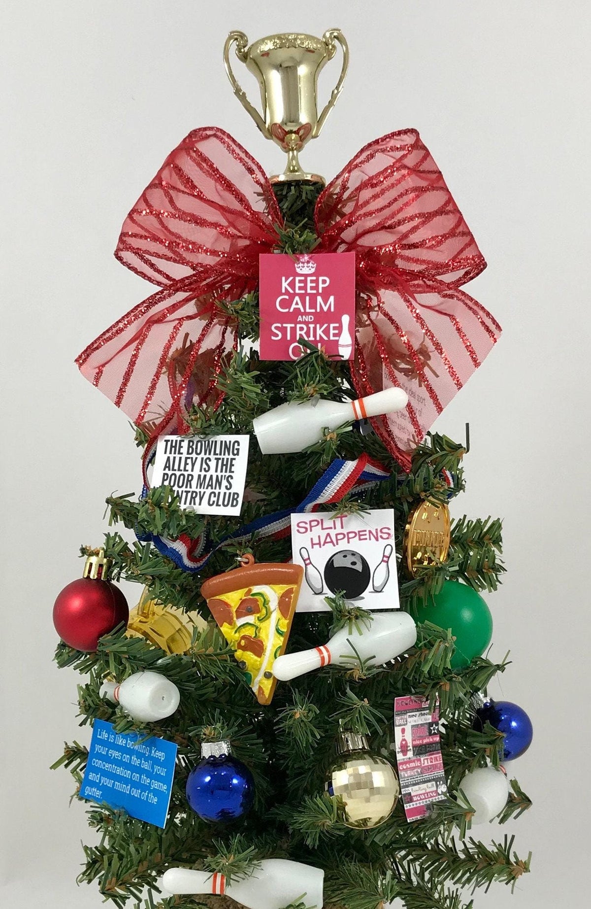 Bowling Themed 18" Christmas Tree