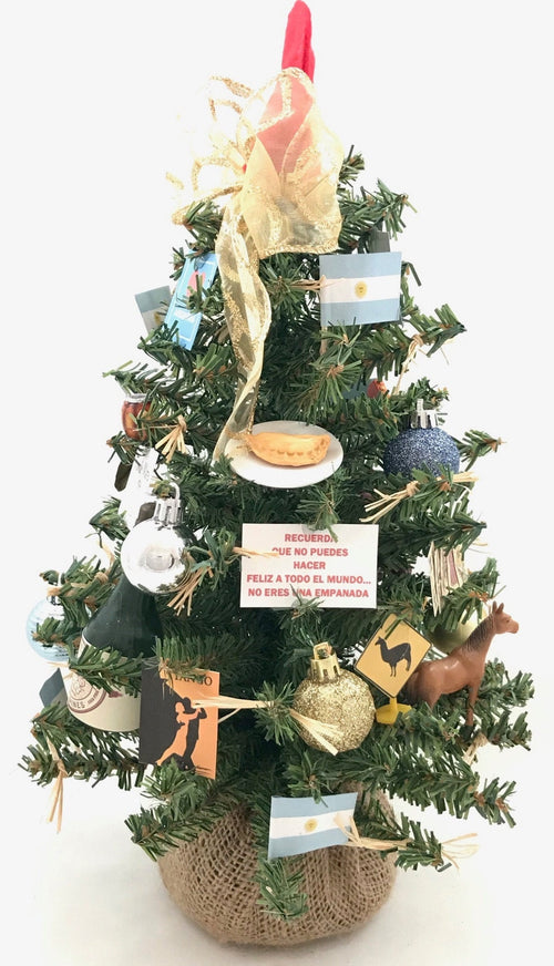 Argentina Themed 18" Christmas Tree