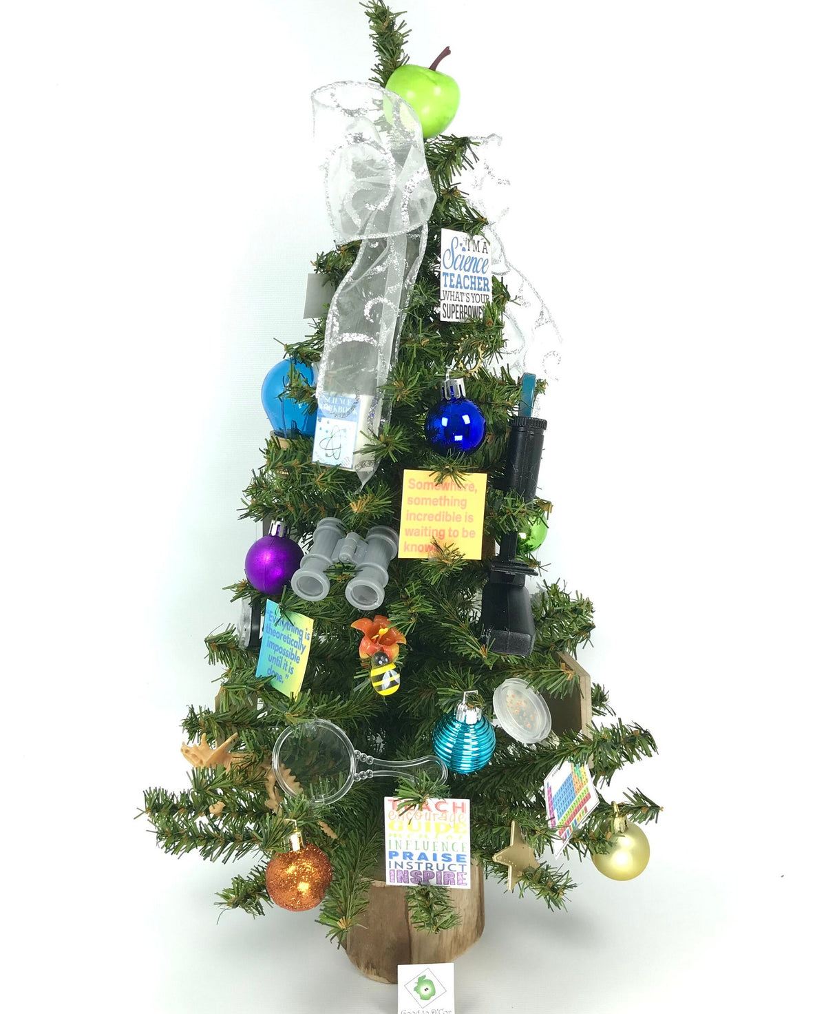 School Science Teacher Themed 18" Christmas Tree