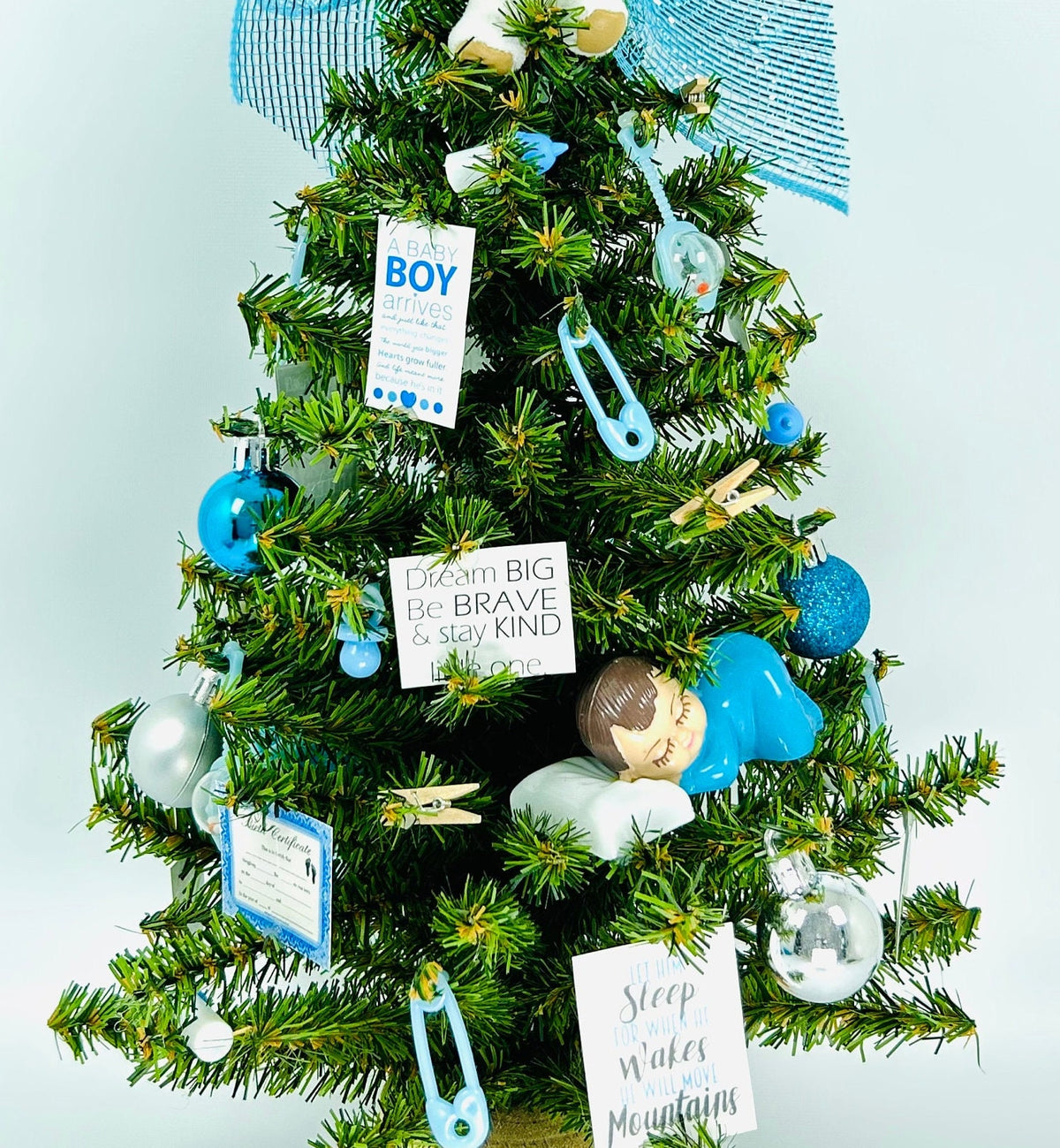 Baby Boy Themed 18" Christmas Tree