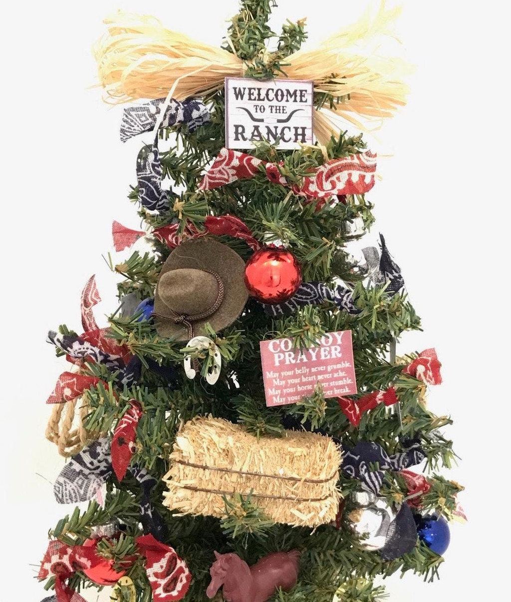 Western / Ranch / Cowboy / Cowgirl Themed 18" Christmas Tree