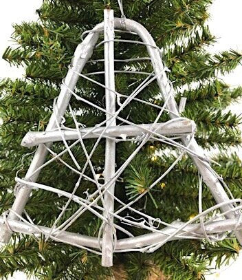 Rustic Natural Rattan and Vine 8" Christmas Bell Ornament