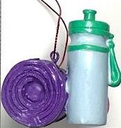 Yoga Mat with Weight and Water Bottle Ornament