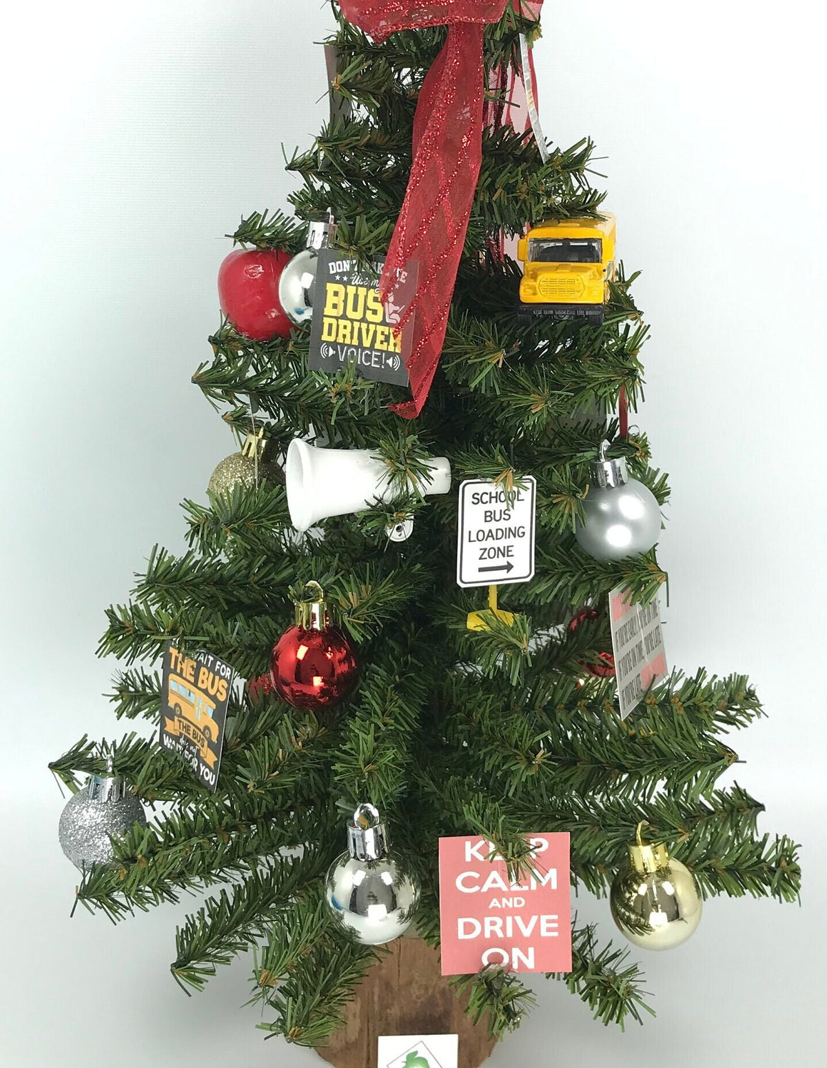 School Bus Driver Themed 18" Christmas Tree
