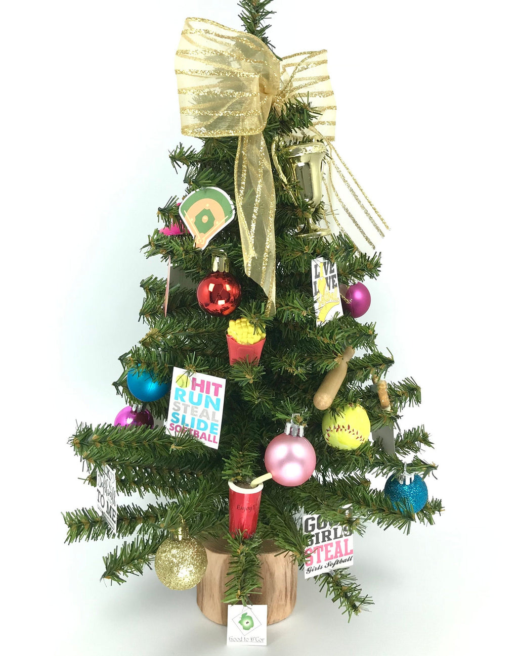 Softball Themed  18" Christmas Tree