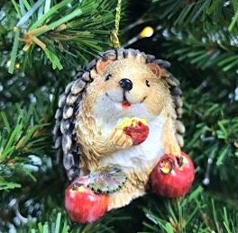 Hedgehogs with Apples Ornaments (3 variations available)
