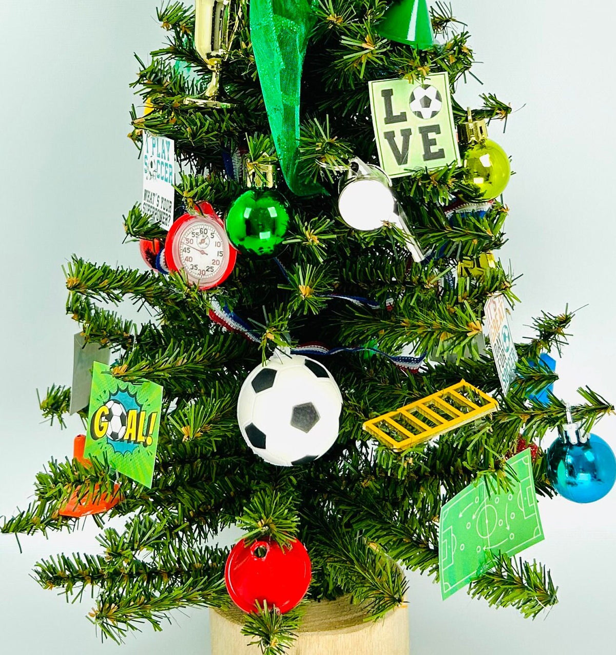 Soccer Themed 18" Christmas Tree