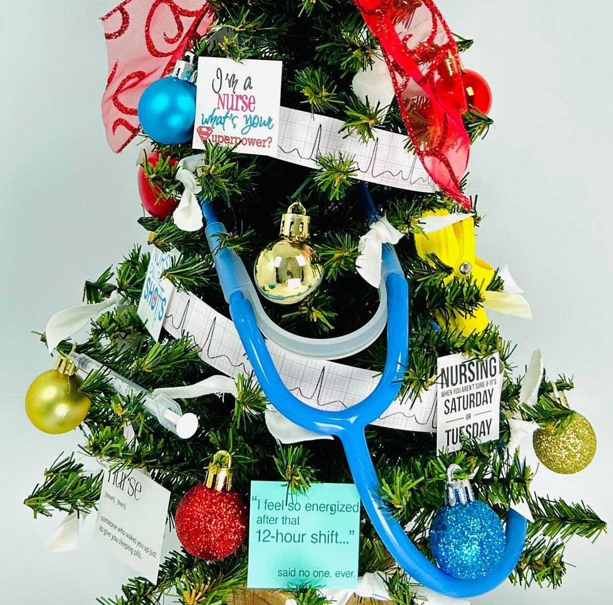 Nurse Themed 18" Christmas Tree