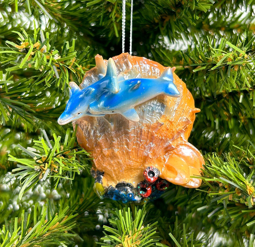 Seashell with Dolphins Ornaments (4 Styles)