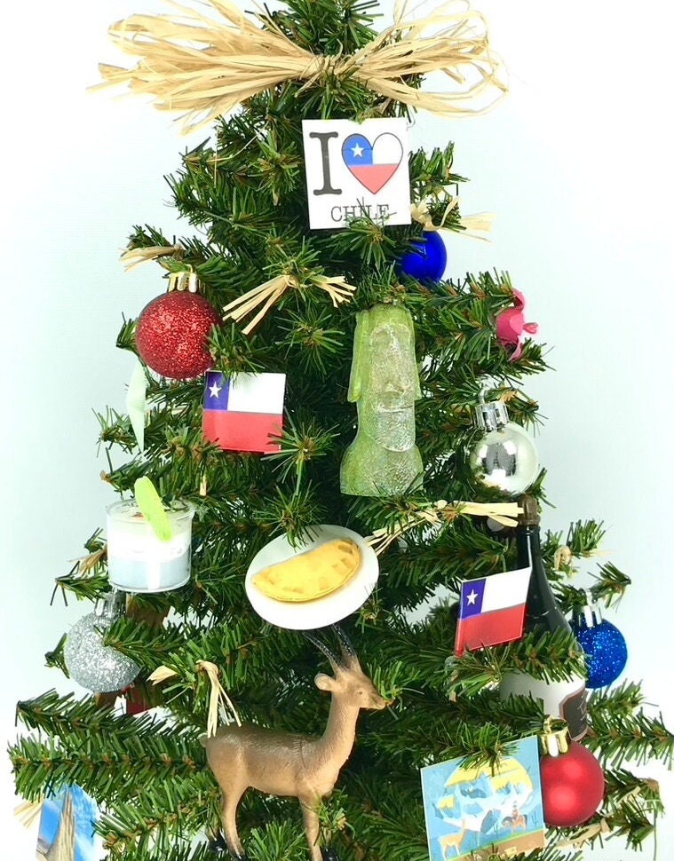 Chile /Chilean Themed 18" Christmas Tree