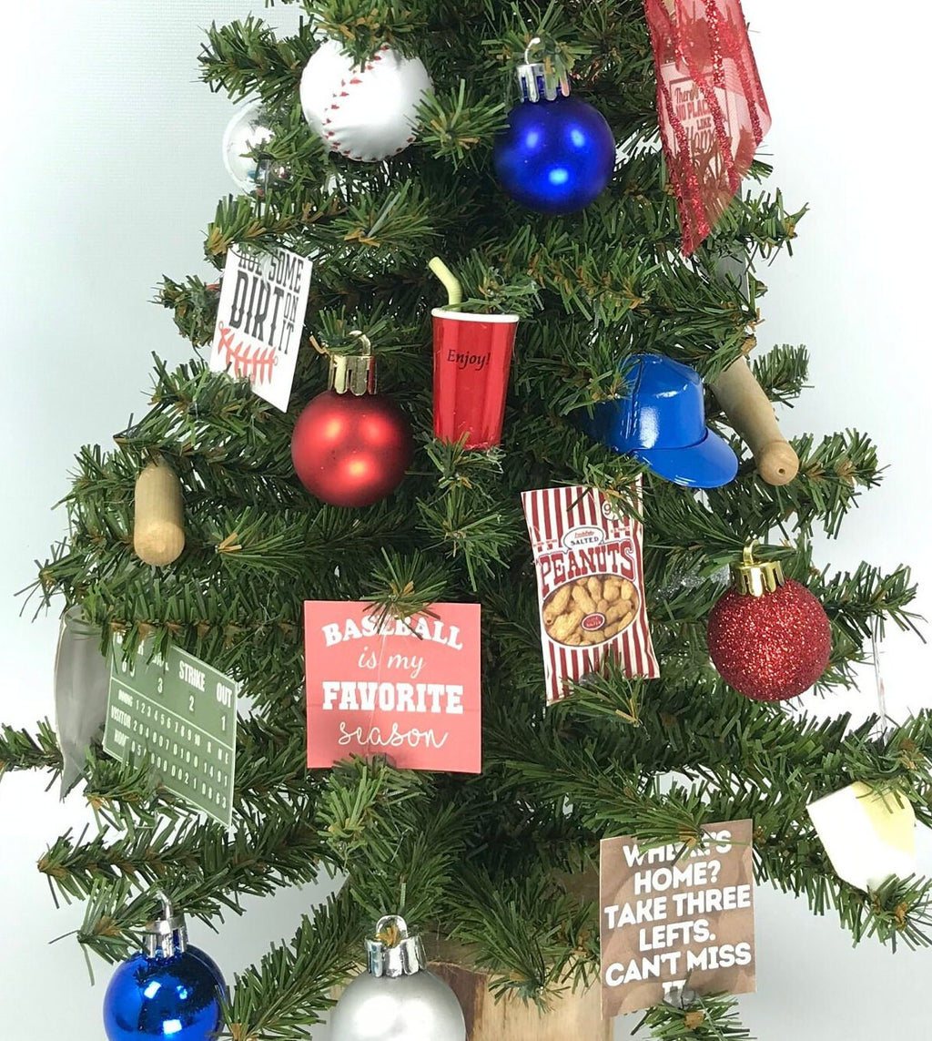 Baseball Themed 18" Christmas Tree