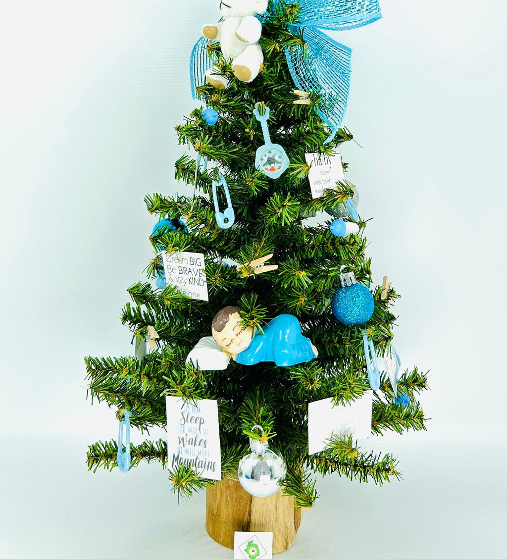 Baby Boy Themed 18" Christmas Tree