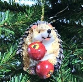 Hedgehogs with Apples Ornaments (3 variations available)
