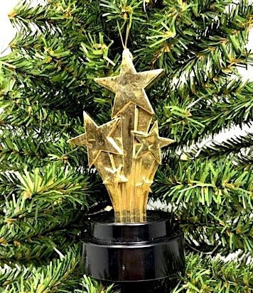 Gold Stars Trophy Award Ornament