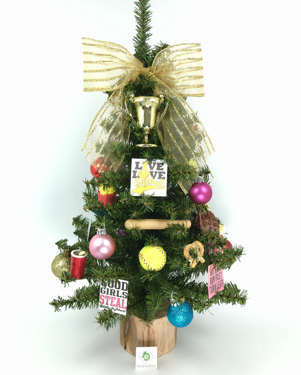 Softball Themed  18" Christmas Tree