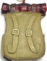 Hunter's Bag with Rifle and Buffalo Plaid Blanket Ornament