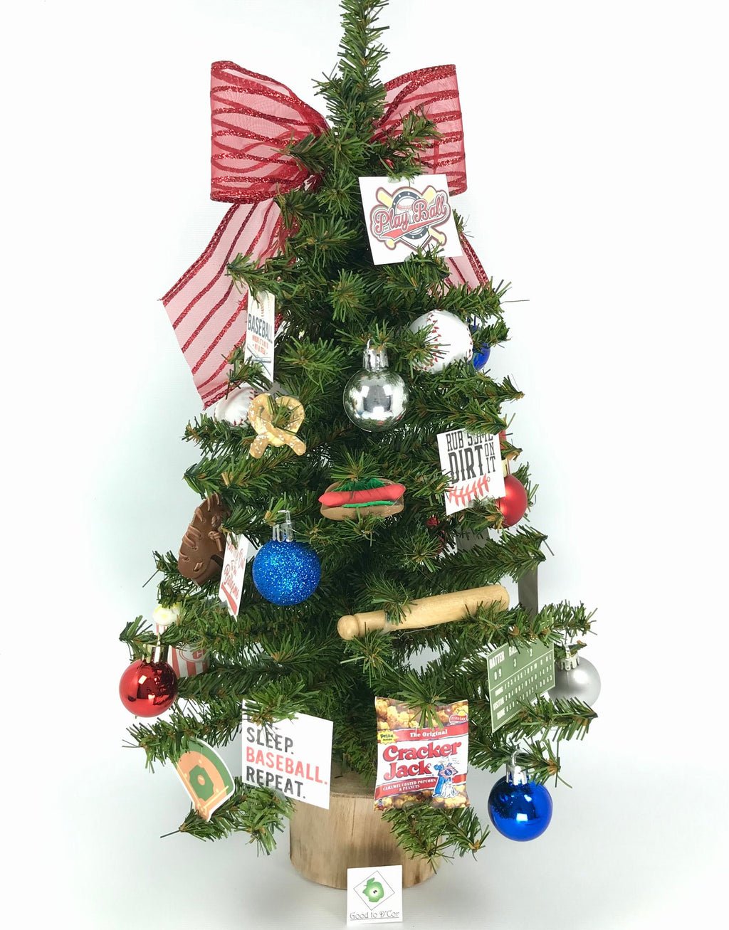 Baseball Themed 18" Christmas Tree