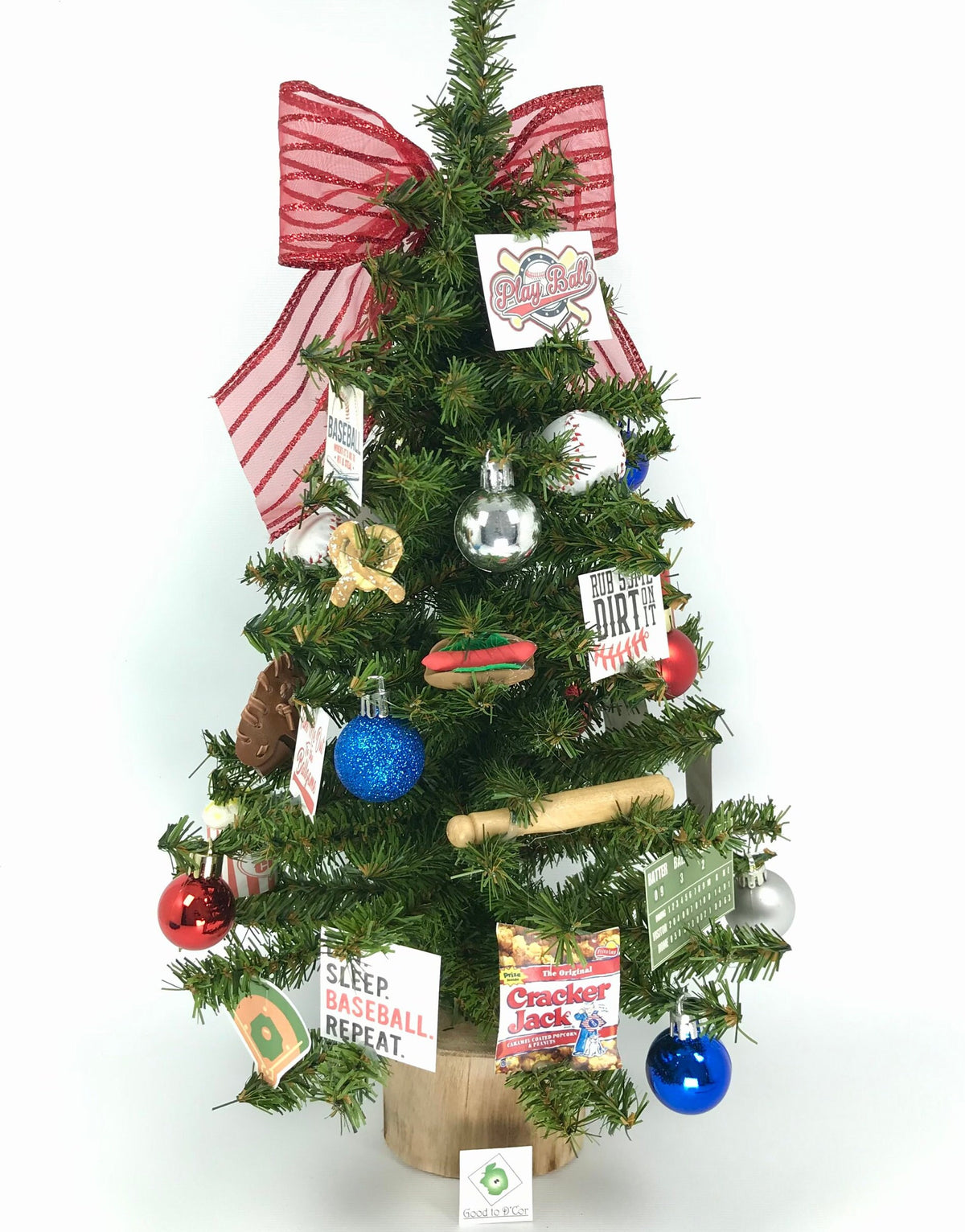Baseball Themed 18" Christmas Tree