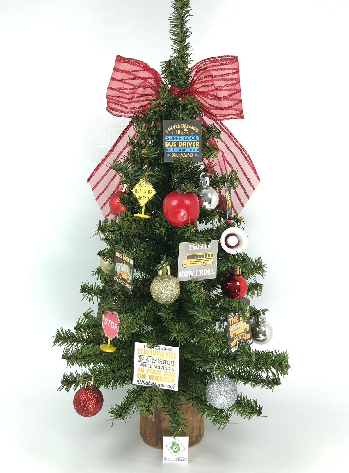 School Bus Driver Themed 18" Christmas Tree