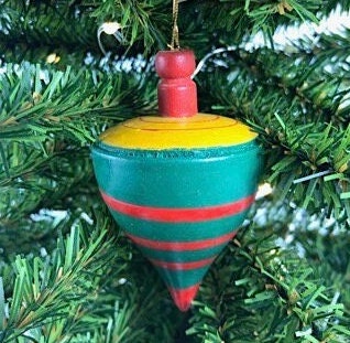 Vintage Wooden Top Ornament