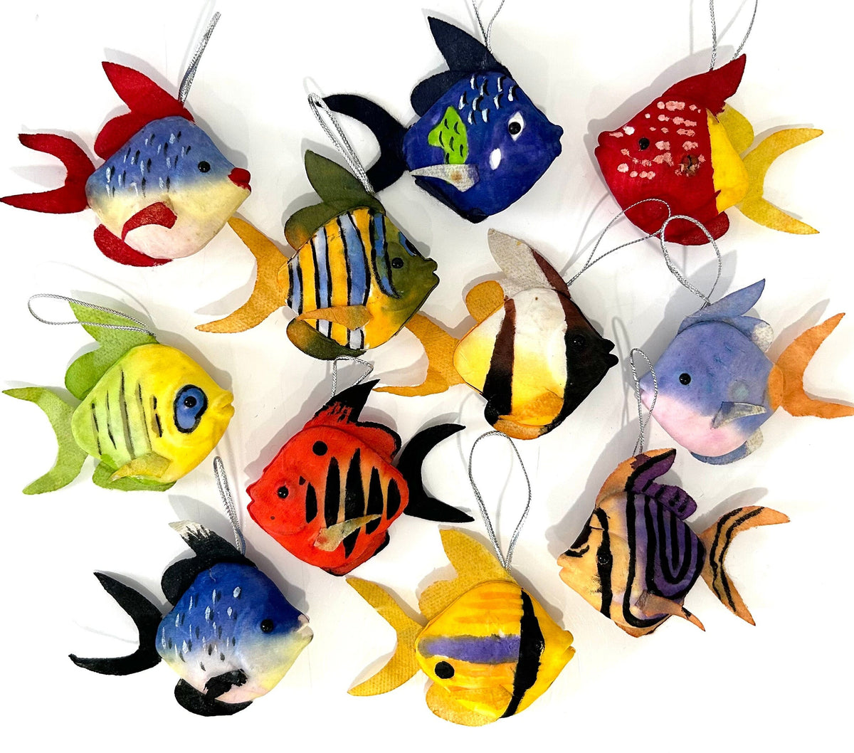 Colorful Fish Ornaments (Set of 6 Varied)
