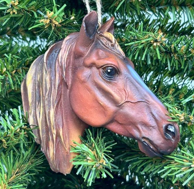 Brown Horse Face Ornament
