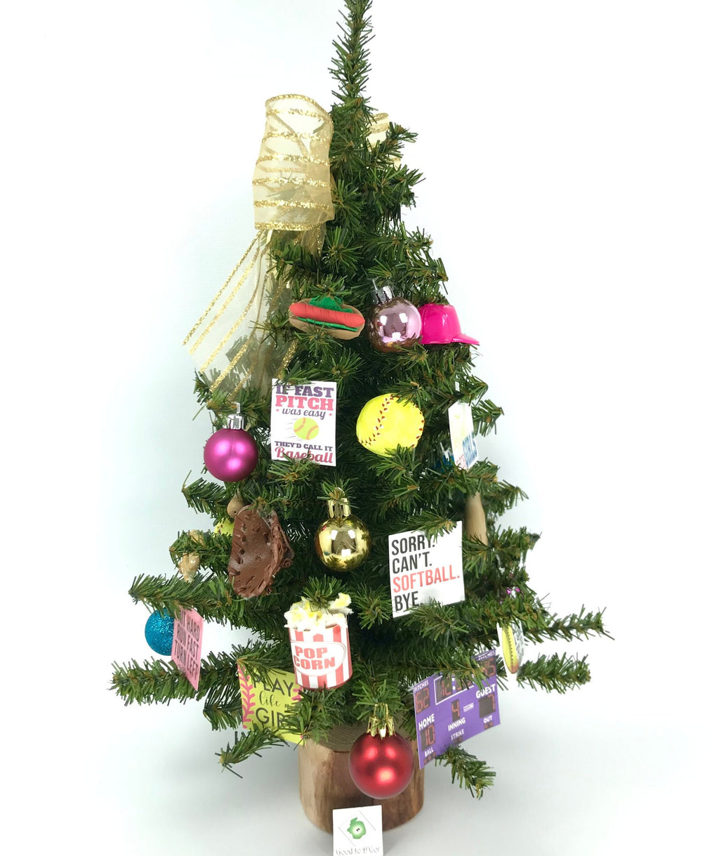 Softball Themed  18" Christmas Tree