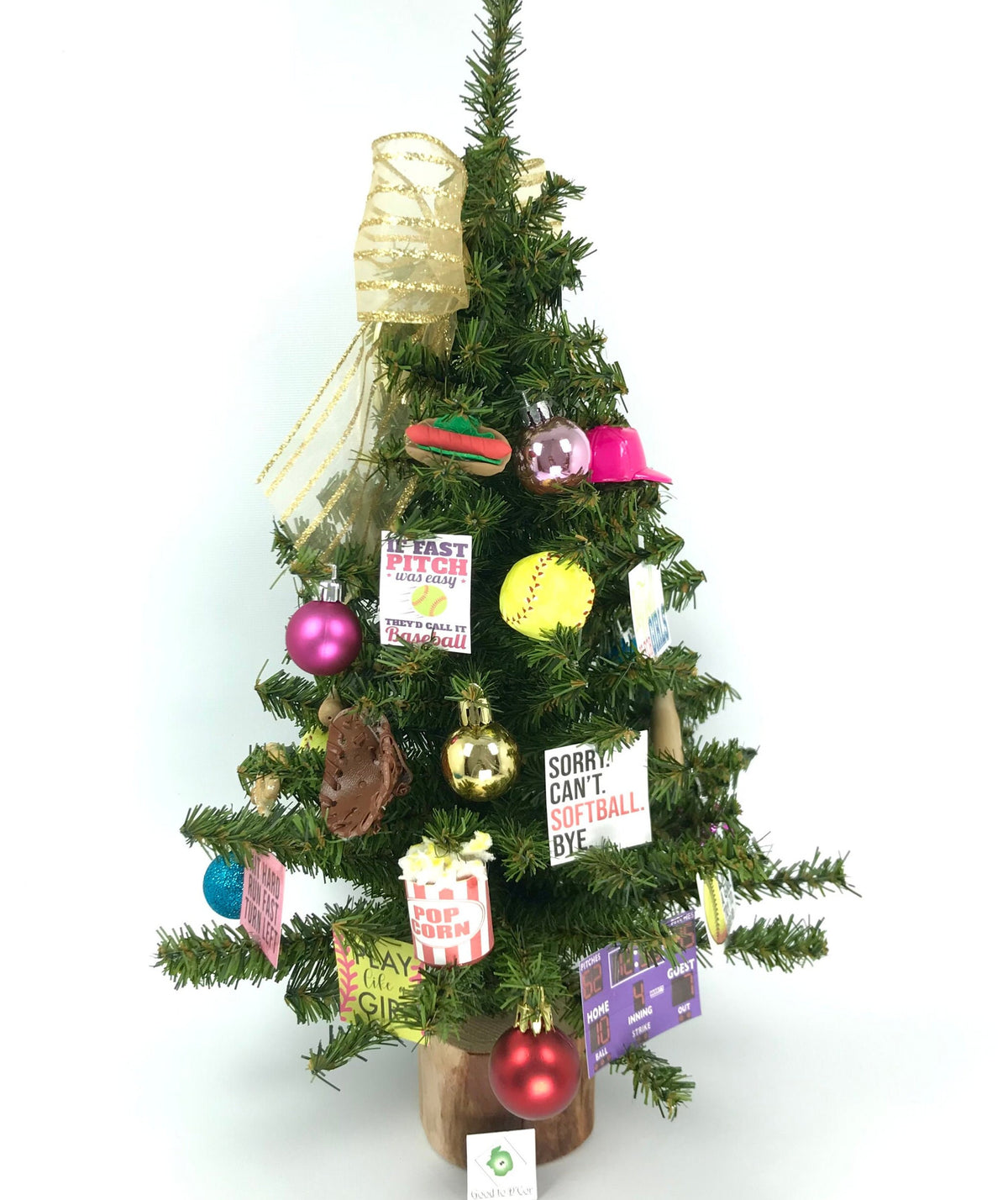 Softball Themed  18" Christmas Tree