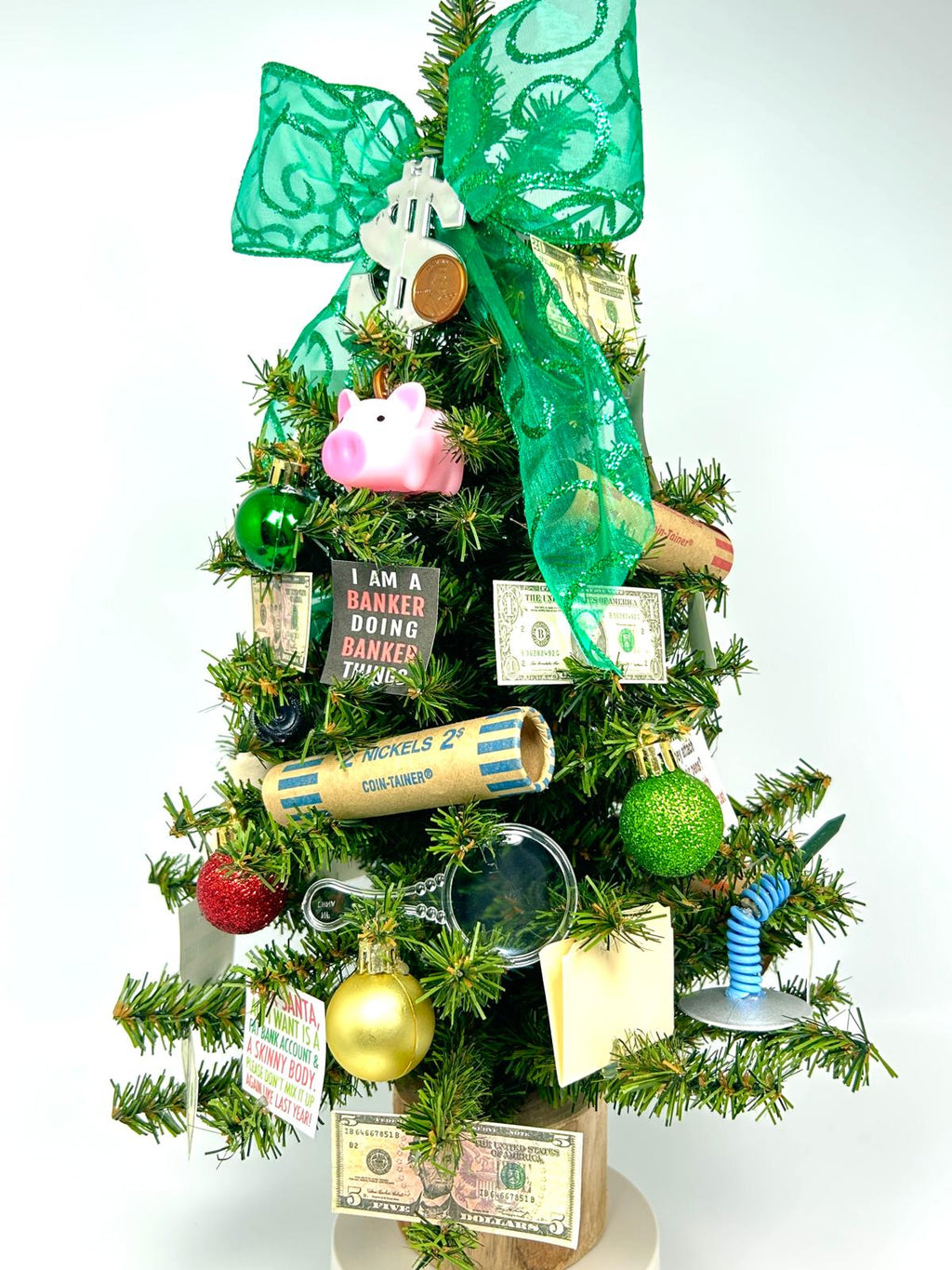 Bank / Banker Themed 18" Christmas Tree