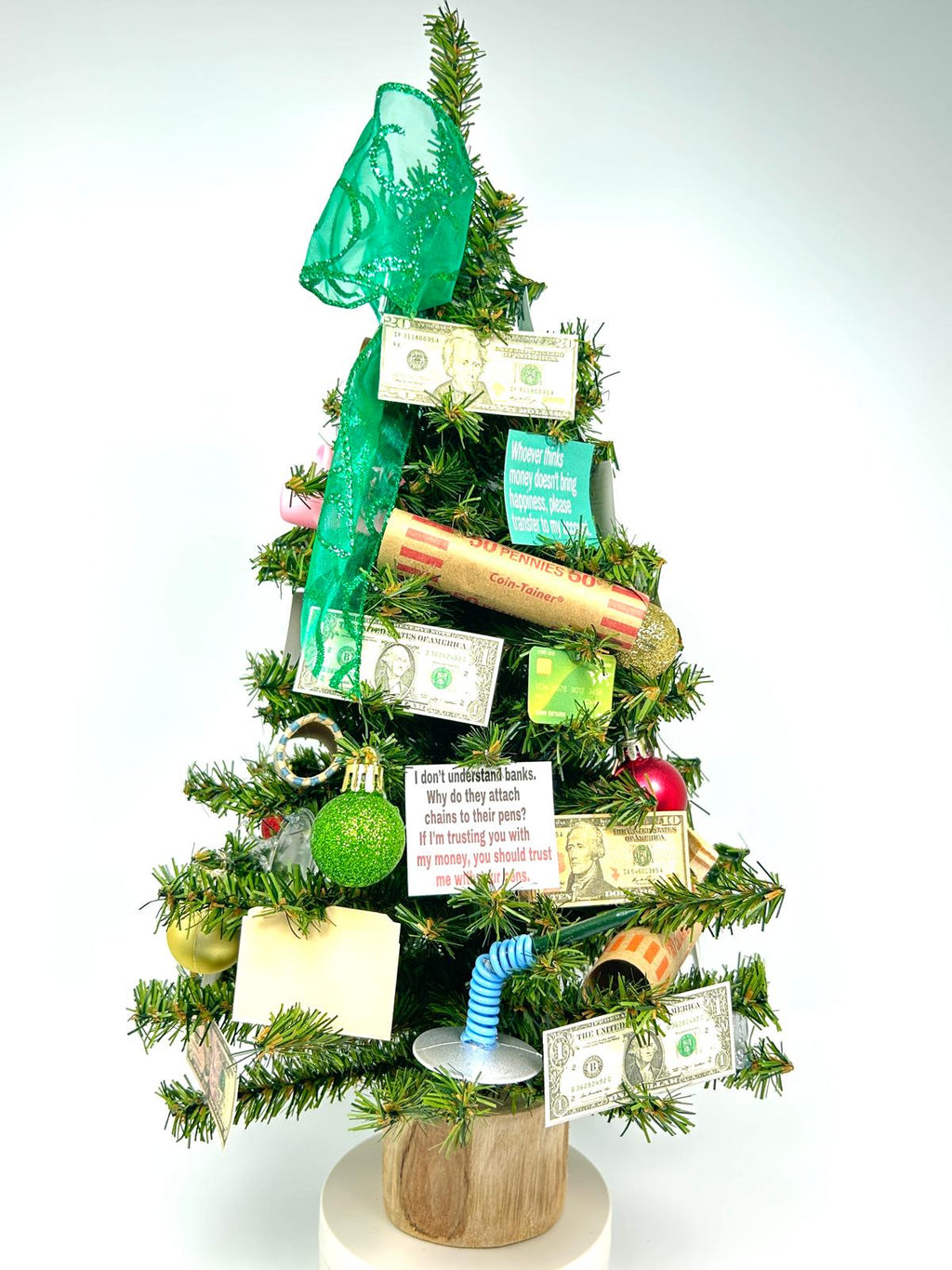 Bank / Banker Themed 18" Christmas Tree