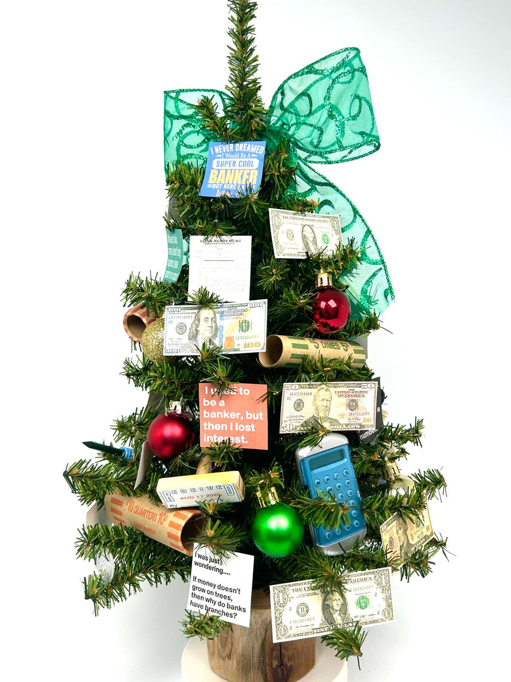 Bank / Banker Themed 18" Christmas Tree