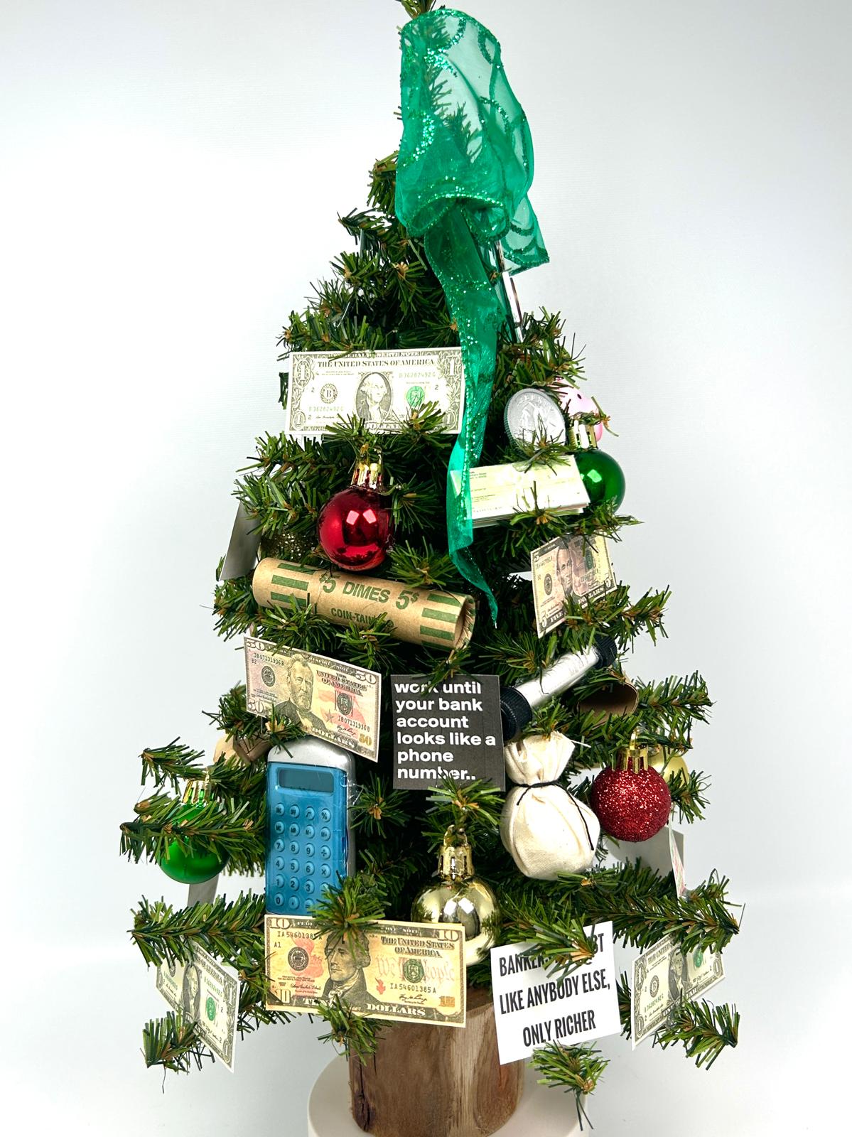 Bank / Banker Themed 18" Christmas Tree