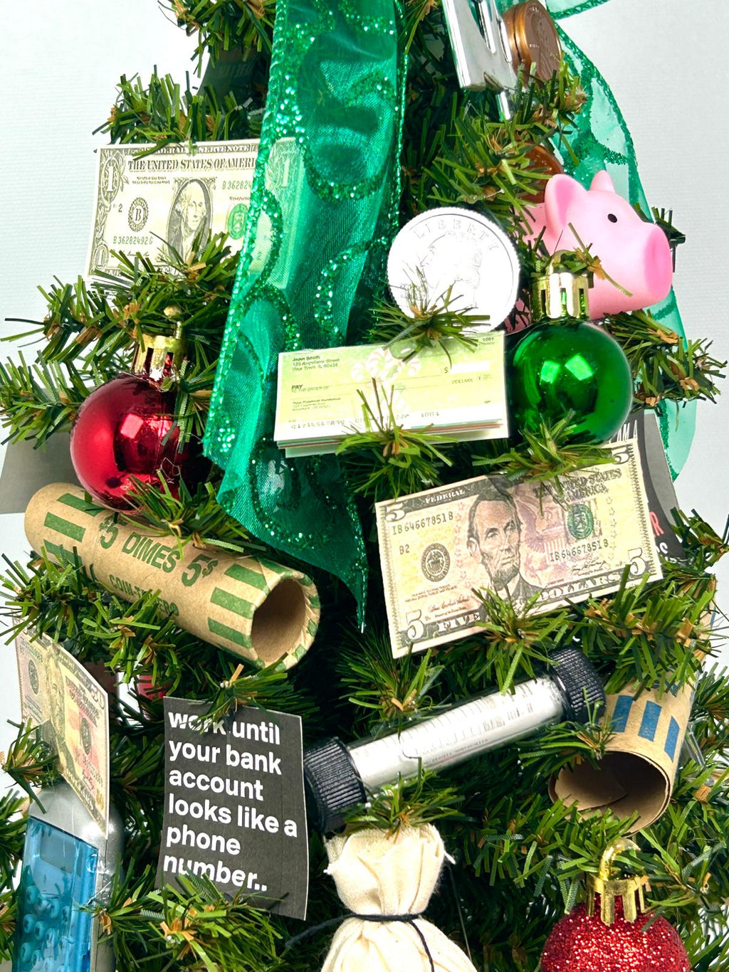 Bank / Banker Themed 18" Christmas Tree