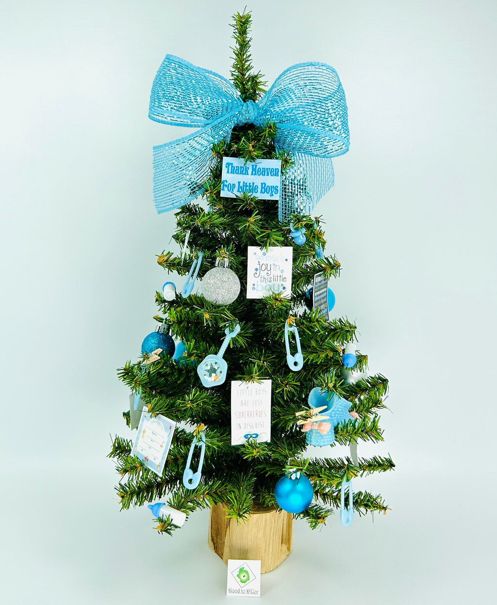 Baby Boy Themed 18" Christmas Tree