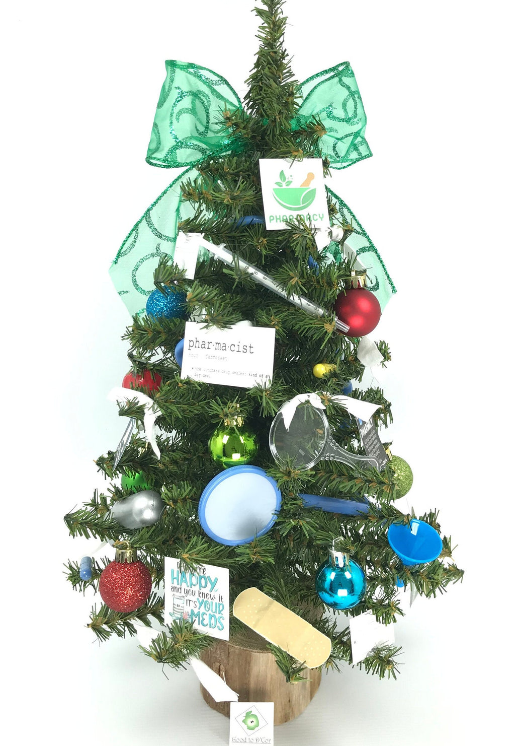 Pharmacist / Pharmacy Themed 18" Christmas Tree